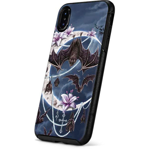 Gothic Moon with Bats and Flowers by Sarah Richter Otterbox Symmetry iPhone Skin