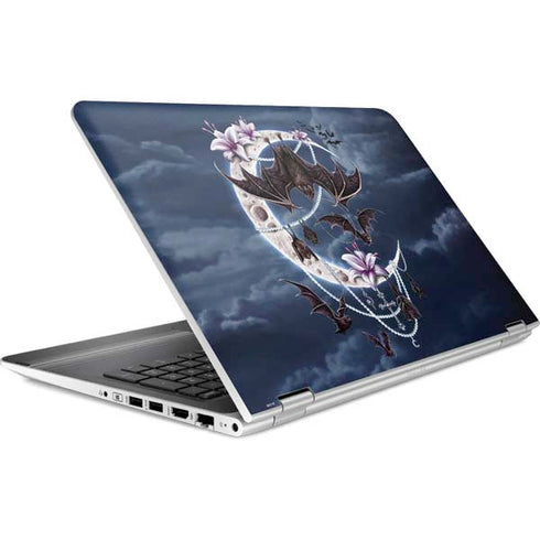 Gothic Moon with Bats and Flowers by Sarah Richter HP Pavilion Skin