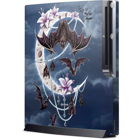 Gothic Moon with Bats and Flowers by Sarah Richter Playstation 3 & PS3 Slim Skin