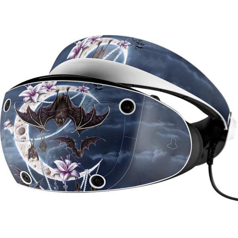 Gothic Moon with Bats and Flowers by Sarah Richter PlayStation VR2 Skin