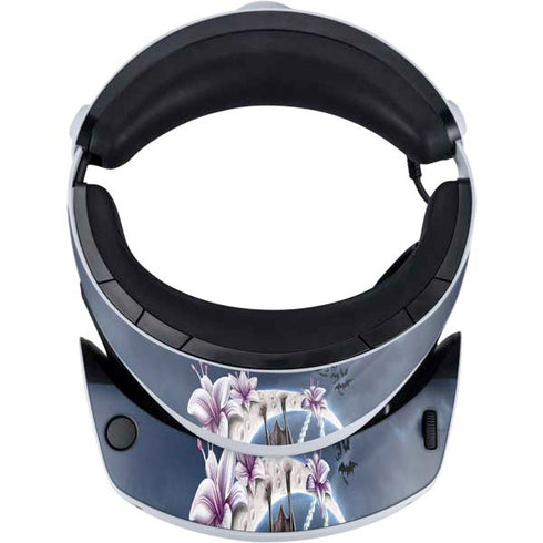Gothic Moon with Bats and Flowers by Sarah Richter PlayStation VR2 Skin