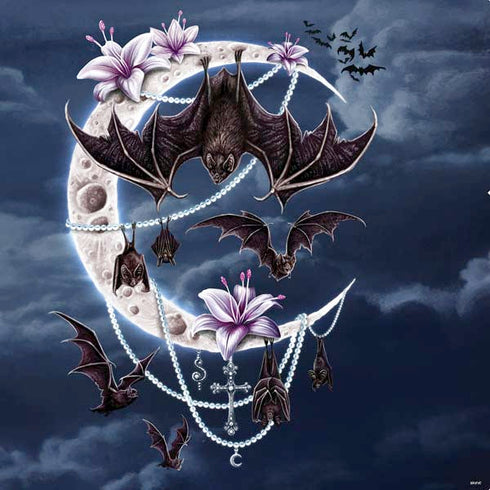 Gothic Moon with Bats and Flowers by Sarah Richter PS4 Console and Controller Bundle Skin