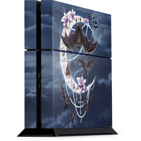 Gothic Moon with Bats and Flowers by Sarah Richter PS4 Console Skin
