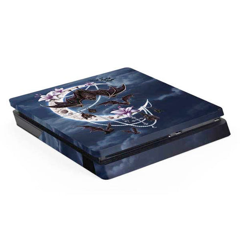 Gothic Moon with Bats and Flowers by Sarah Richter PS4 Slim Skin