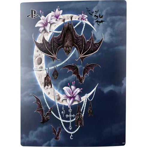 Gothic Moon with Bats and Flowers by Sarah Richter PS5 Console Skin