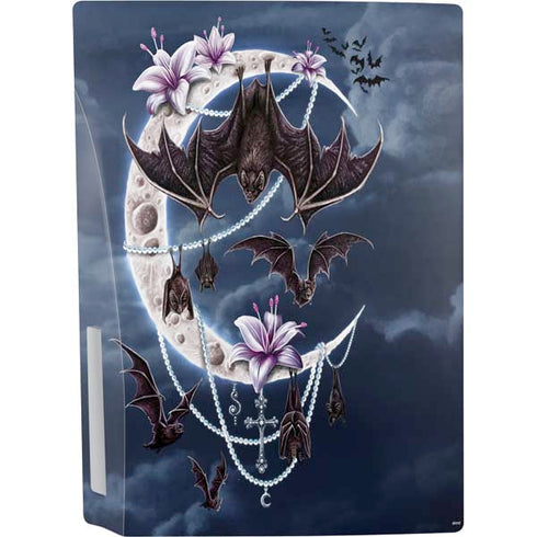 Gothic Moon with Bats and Flowers by Sarah Richter PS5 Console Skin