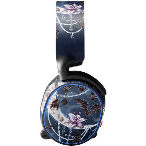 Gothic Moon with Bats and Flowers by Sarah Richter SteelSeries Arctis 3 Skin