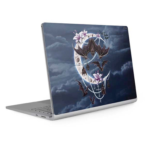 Gothic Moon with Bats and Flowers by Sarah Richter Surface Book 2 15in Skin