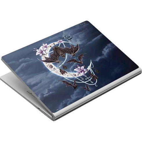 Gothic Moon with Bats and Flowers by Sarah Richter Surface Book Skin