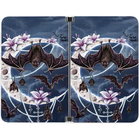 Gothic Moon with Bats and Flowers by Sarah Richter Surface Duo Skin