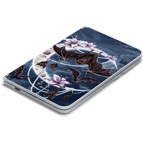 Gothic Moon with Bats and Flowers by Sarah Richter Surface Duo Skin