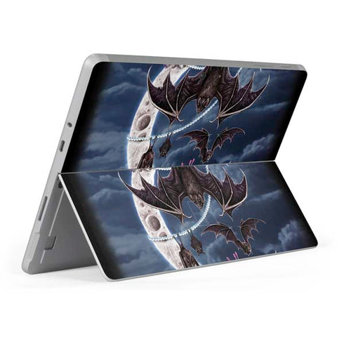 Gothic Moon with Bats and Flowers by Sarah Richter Surface Go Skin