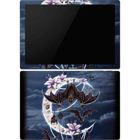 Gothic Moon with Bats and Flowers by Sarah Richter Surface Pro 6 Skin