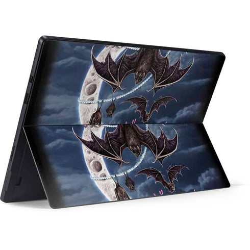 Gothic Moon with Bats and Flowers by Sarah Richter Surface Pro 7 Skin