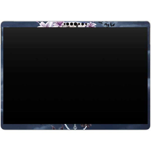 Gothic Moon with Bats and Flowers by Sarah Richter Surface Pro 8 Skin