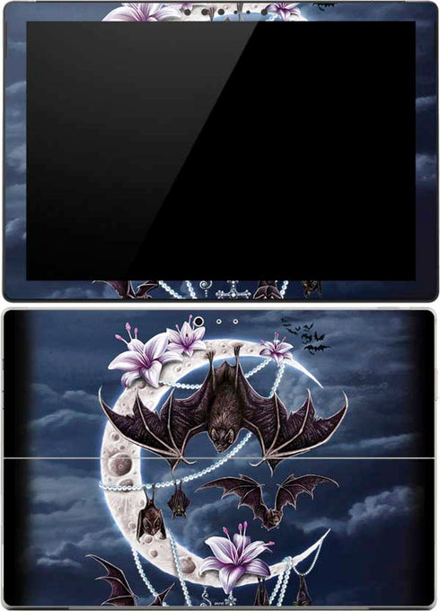 Gothic Moon with Bats and Flowers by Sarah Richter Surface Pro (2017) Skin