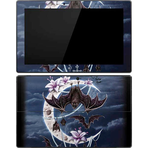 Gothic Moon with Bats and Flowers by Sarah Richter Surface Pro Tablet Skin