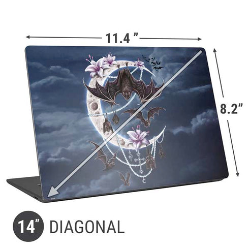 Gothic Moon with Bats and Flowers by Sarah Richter Universal Laptop 14in (11.4 x 8.2in) Skin