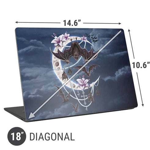 Gothic Moon with Bats and Flowers by Sarah Richter Universal Laptop 18in (14.6 x 10.6in) Skin