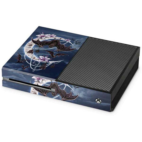 Gothic Moon with Bats and Flowers by Sarah Richter Xbox One Console Skin