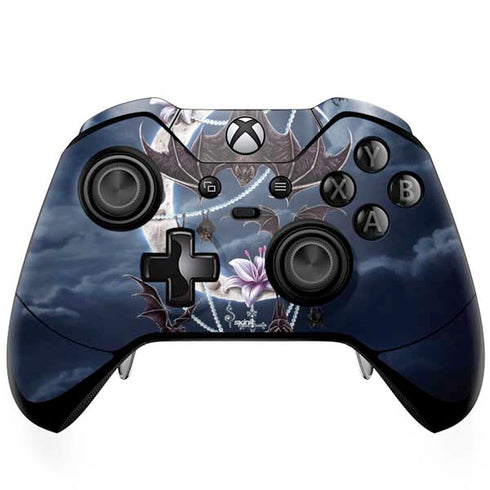 Gothic Moon with Bats and Flowers by Sarah Richter Xbox One Elite Controller Skin