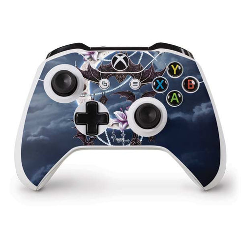 Gothic Moon with Bats and Flowers by Sarah Richter Xbox One S Controller Skin