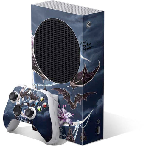 Gothic Moon with Bats and Flowers by Sarah Richter Xbox Series S Skins