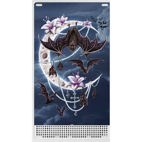 Gothic Moon with Bats and Flowers by Sarah Richter Xbox Series S Console Skin