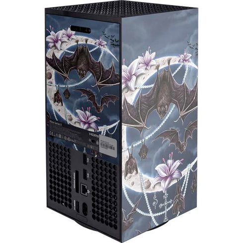 Gothic Moon with Bats and Flowers by Sarah Richter Xbox Series X Console Skin