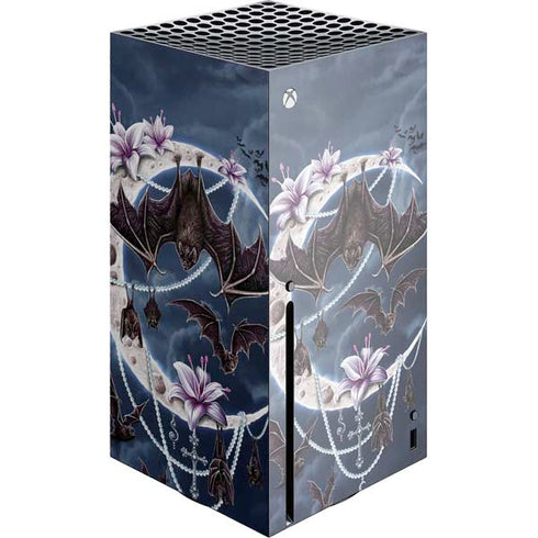 Gothic Moon with Bats and Flowers by Sarah Richter Xbox Series X Console Skin