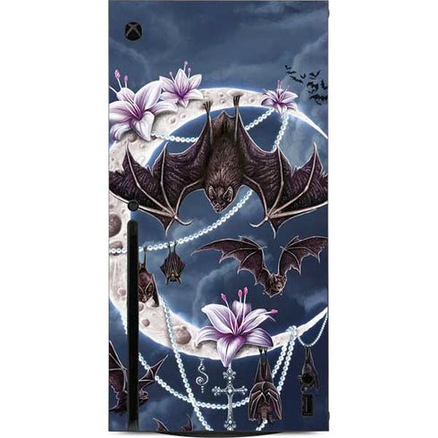 Gothic Moon with Bats and Flowers by Sarah Richter Xbox Series X Console Skin