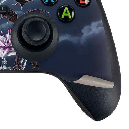 Gothic Moon with Bats and Flowers by Sarah Richter Xbox Series X Controller Skin