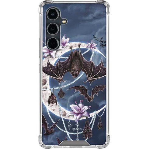 Gothic Moon with Bats and Flowers by Sarah Richter Galaxy S23 FE Clear Case