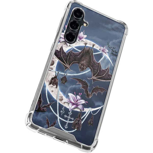 Gothic Moon with Bats and Flowers by Sarah Richter Galaxy S23 FE Clear Case