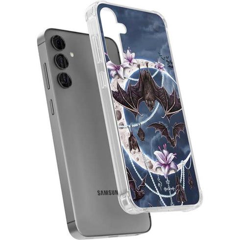 Gothic Moon with Bats and Flowers by Sarah Richter Galaxy S24 Plus Clear Case