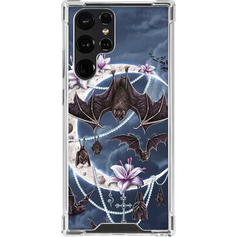 Gothic Moon with Bats and Flowers by Sarah Richter Galaxy S24 Ultra Clear Case