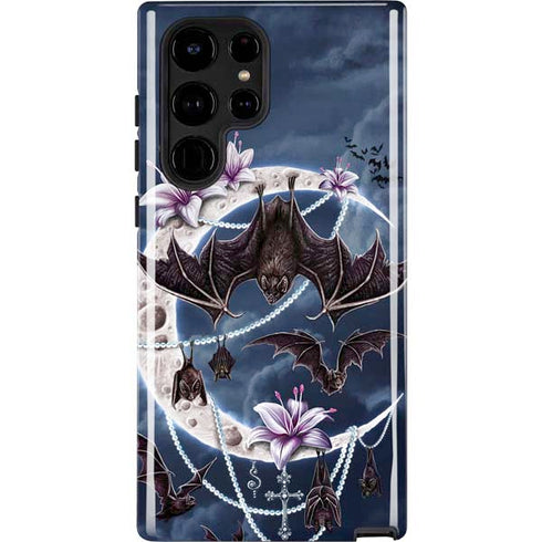 Gothic Moon with Bats and Flowers by Sarah Richter Galaxy S24 Ultra Impact Case