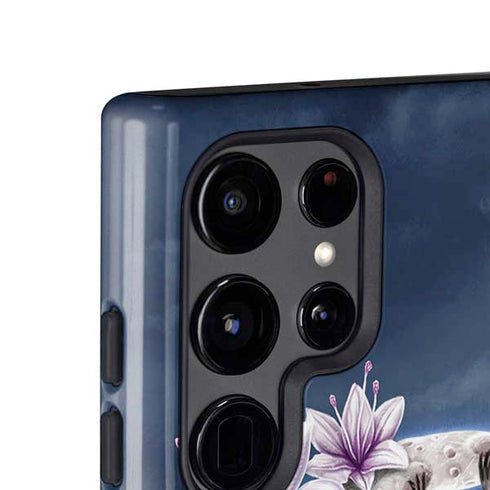 Gothic Moon with Bats and Flowers by Sarah Richter Galaxy S24 Ultra Impact Case