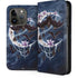 Gothic Moon with Bats and Flowers by Sarah Richter iPhone 15 Pro Folio Case
