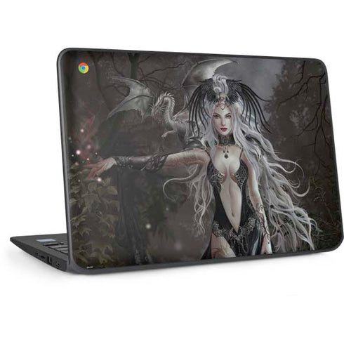 Gothic Princess with Silver Dragon by Nene Thomas HP Chromebook Skin