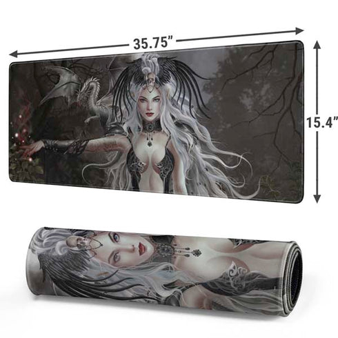 Gothic Princess with Silver Dragon by Nene Thomas Gaming Mouse Pad