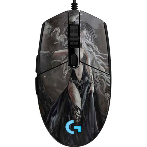 Gothic Princess with Silver Dragon by Nene Thomas G203 Prodigy RGB Wired Gaming Mouse Skin