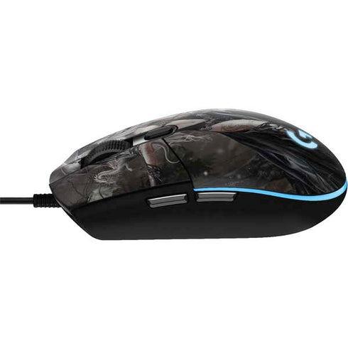 Gothic Princess with Silver Dragon by Nene Thomas G203 Prodigy RGB Wired Gaming Mouse Skin