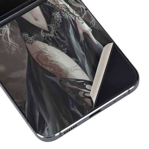 Gothic Princess with Silver Dragon by Nene Thomas Galaxy Z Flip5 5G Skin