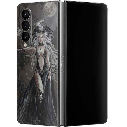 Gothic Princess with Silver Dragon by Nene Thomas Galaxy Z Fold4 5G Skin