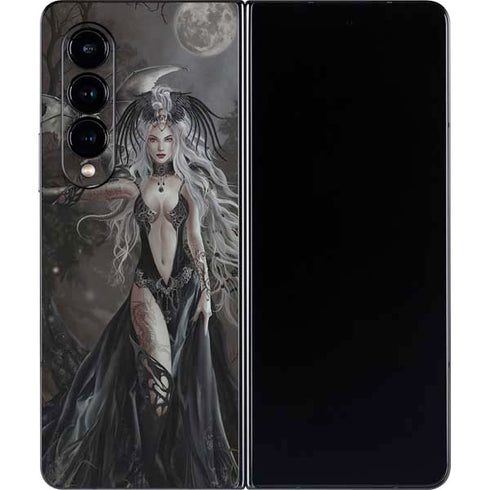 Gothic Princess with Silver Dragon by Nene Thomas Galaxy Z Fold4 5G Skin