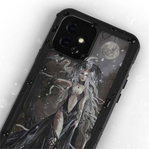 Gothic Princess with Silver Dragon by Nene Thomas iPhone 12 Waterproof Case