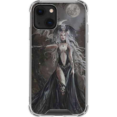 Gothic Princess with Silver Dragon by Nene Thomas iPhone 14 Clear Case