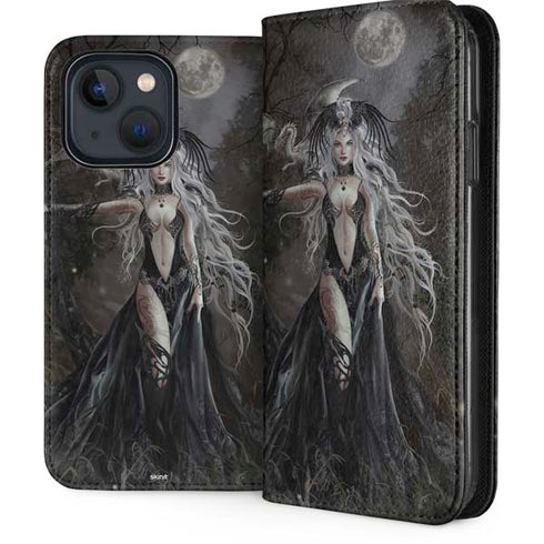 Gothic Princess with Silver Dragon by Nene Thomas iPhone 15 Folio Case