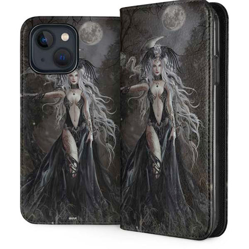 Gothic Princess with Silver Dragon by Nene Thomas iPhone 15 Plus Folio Case